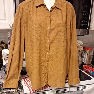 e Wonderlt Brown Long Sleeve Button Down Shirt XXL.  NWT